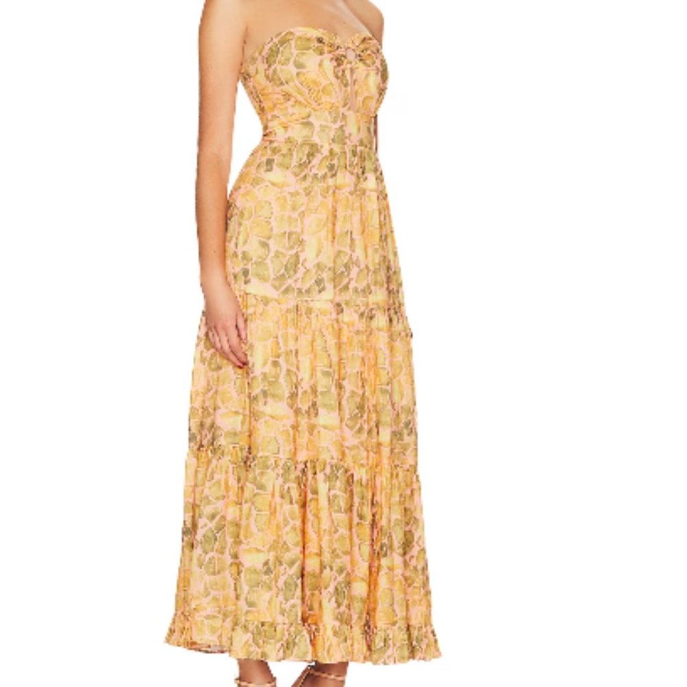Karina Grimaldi Dawn Midi Dress - Apricot Stones